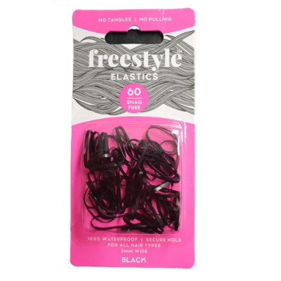 Freestyle Hair Elastics - Black 2mm 60pc